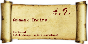 Adamek Indira névjegykártya